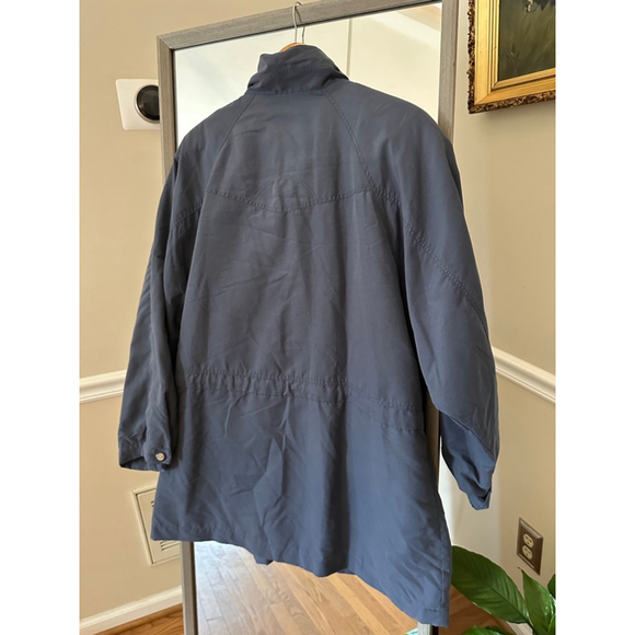 Mulberry Street Full Zip Gray Drawstring Trench Coat Jacket Size Large - Picture 6 of 6